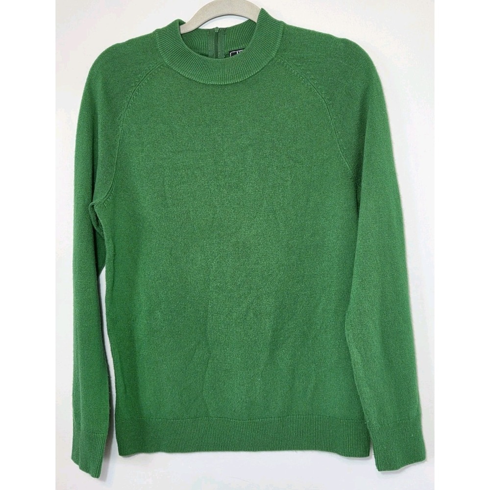 Women's Green Sweater Vintage Size Large Lisa International Zipper Back Soft